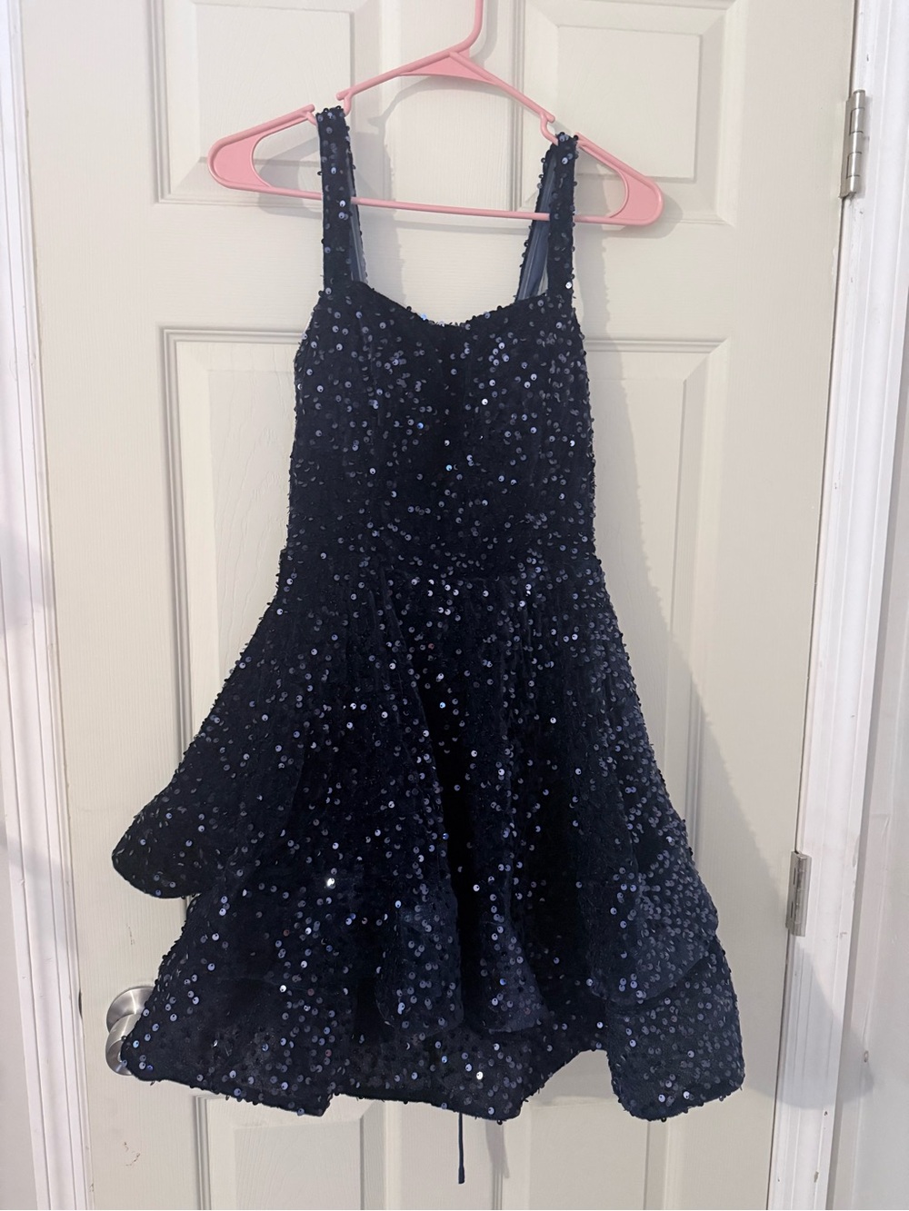 Kids Navy Sequin Party Dress